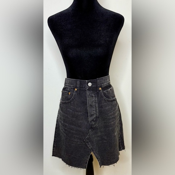 Cheap Monday Dresses & Skirts - NWT Cheap Monday Organic cotton distressed black denim jean mini skirt Small